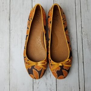 Naya Ava Leather Cork Blend Ballerina Bow Flat